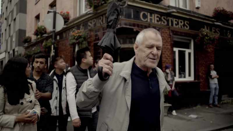 Just outside the Crown and Anchor Pub