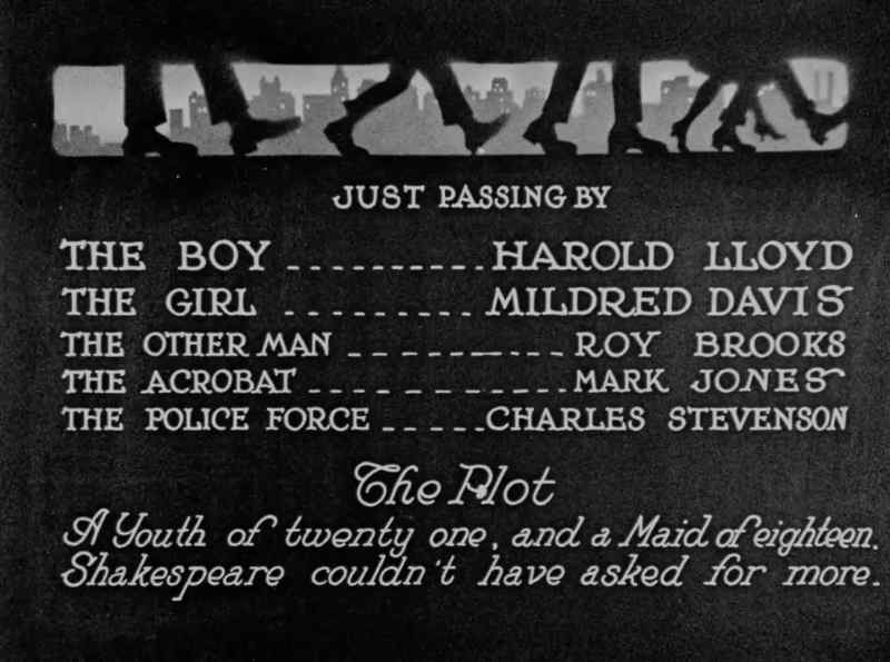 JUST PASSING BY THE BOY ........ HAROLD LLOYD