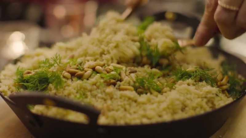Just before serving the couscous