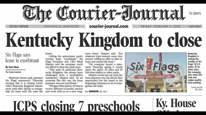 Kentucky Kingdom was likewise never reopened