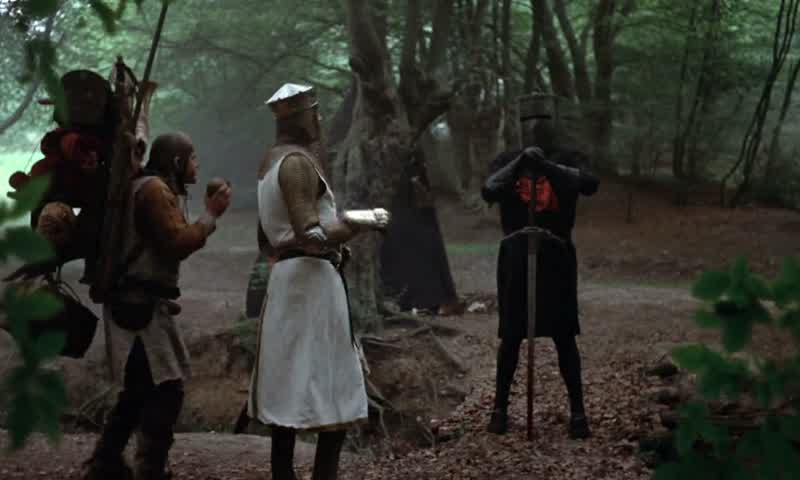 You fight with the strength of many men Sir KnightI am Arthur King of the BritonsI seek the finest and bravest knights in the land to join me in CamelotYou have proved yourself worthy Will you join