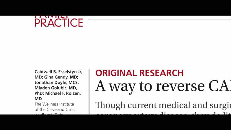 [Kip] In a groundbreaking study published by Dr. Esselstyn
