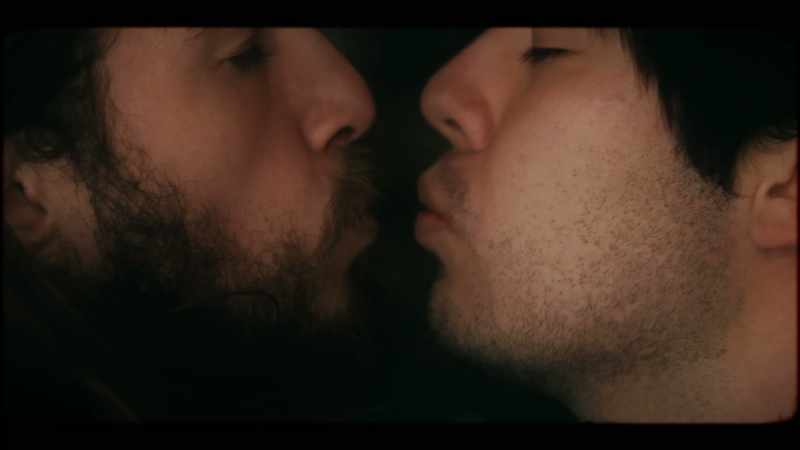 [kissing] [stomach rumbling]