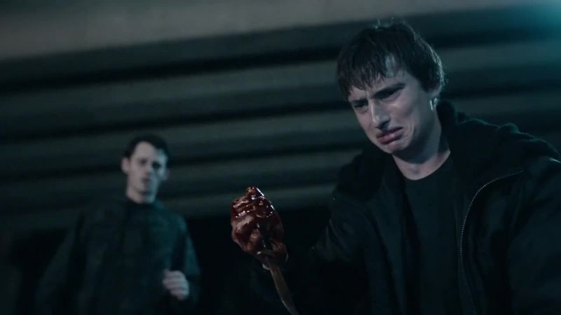 [knife clanks]