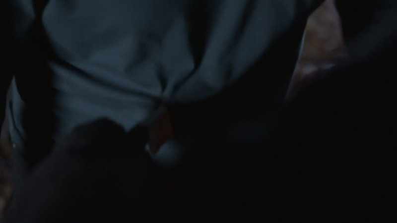 (knife piercing) (moans)