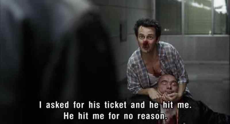 L asked for his ticket and he hit me He hit me for no reason