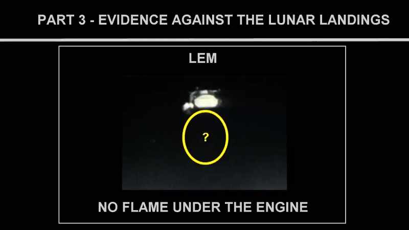 LACK OF FLAME UNDER THE ENGINE