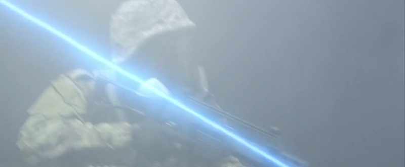 [laser blasts]