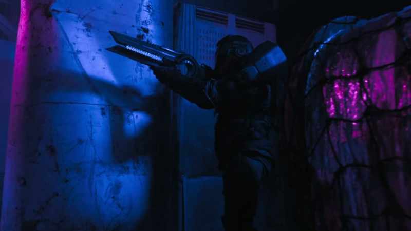 [laser fire] -[grunting]