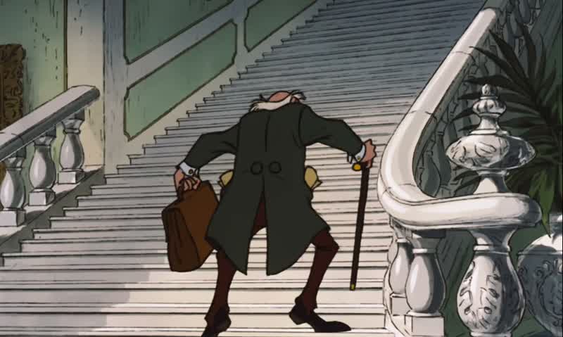 Come on Edgar The last one up the stairs is a nincompoopCould we take the elevator this time sirOh that birdcage PoppycockElevators are for old peopleMay I give you a hand sirYou haven't got an extra