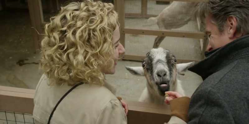 (laughing): This goat. -(bleating)