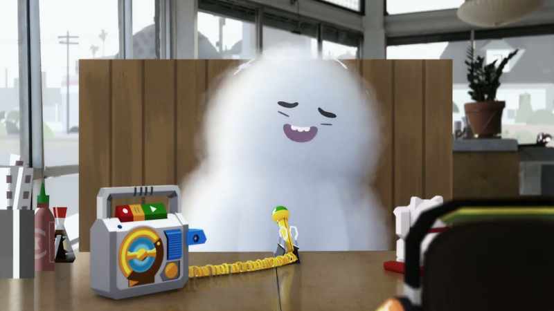 [laughing] -[upbeat electronic music plays]