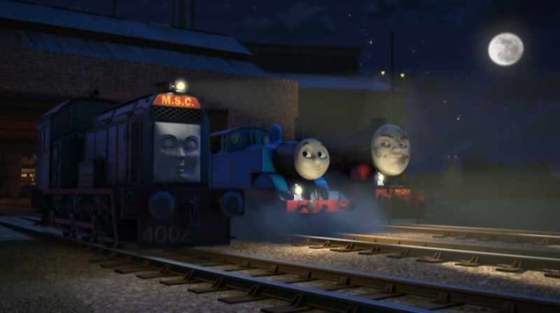 [laughs] Oh, quiet now, little tank engine