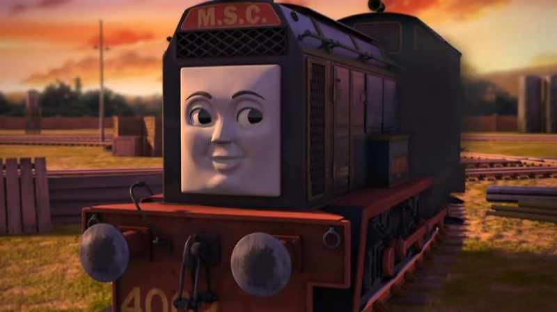 [laughs] Time to start work, little tank engine!