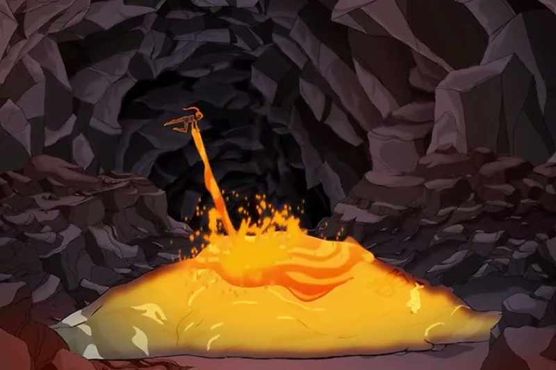 [lava bubbling]