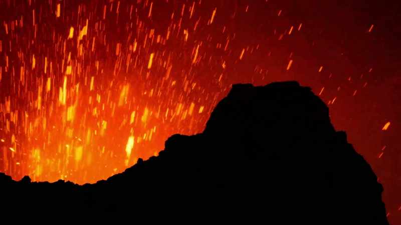 (LAVA WHOOSHES, CRACKLES)