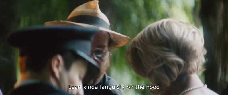 Lean kinda languidly on the hood