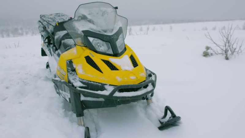 Leaving the snowmobiles behind