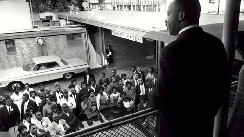 Leggs: Dr. King standing here