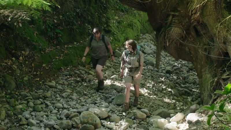 Leigh is accompanied by Nicola Toki