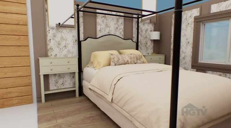 Let's add a canopy bed and we'll do a chandelier built right in