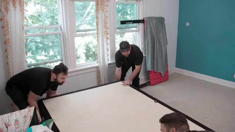 Let's get this bed moved so we can start working in here, too