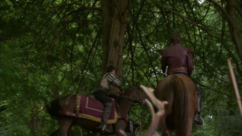 Let's go surprise him. [Horse neighing]