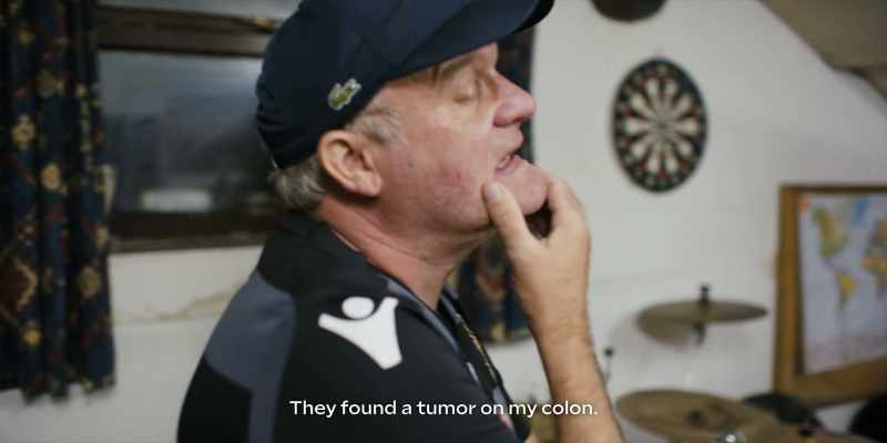 Like, uh, they found a tumor on my, uh, colon