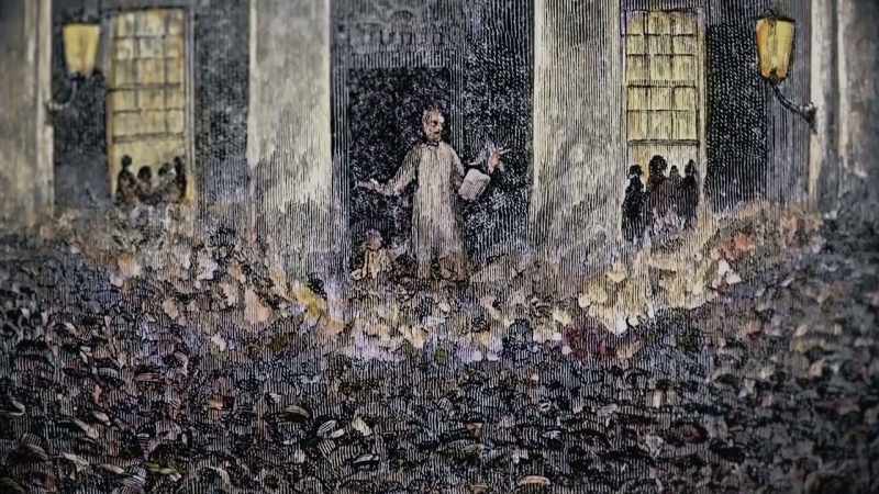 Lincoln comes out and gives them an impromptu speech