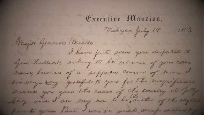 Lincoln writes this letter to Meade