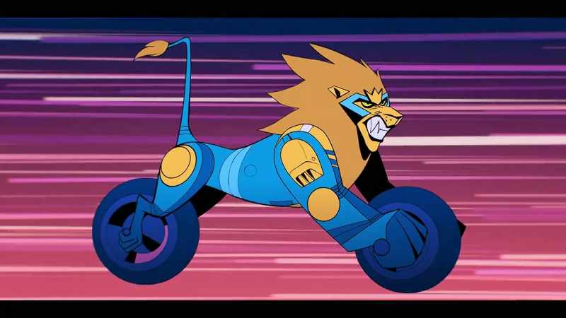 Lionheart. He's a lion and a motorcycle