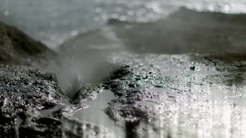 Liquid water floods the surface