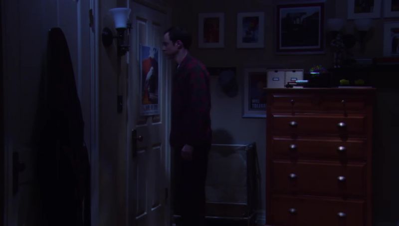 (lock clicks, doorknob rattles)