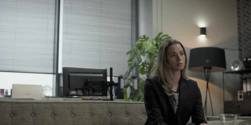 Locking a female graduate in the office