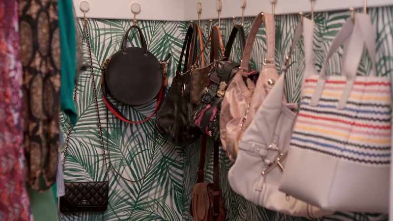 Look at my purses hanging up! I can't stand this!