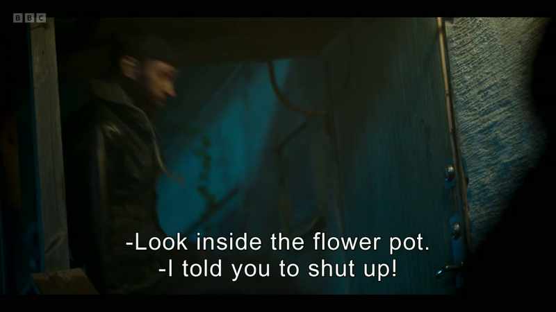 Look inside the flower pot. -I told you to shut up!