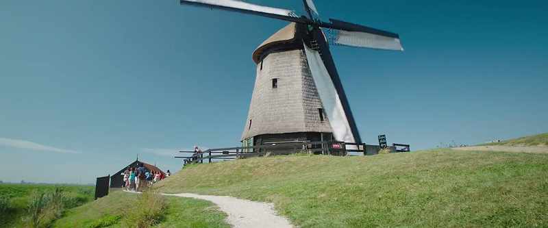 Look to your right. So they had to build these windmills