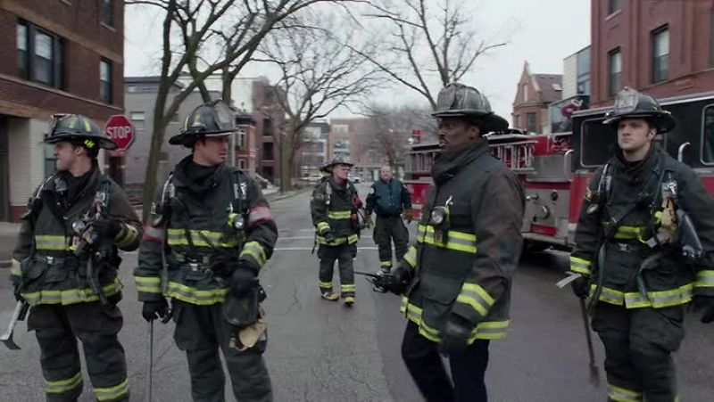Looks like the fire's in the back, probably where the kitchen is
