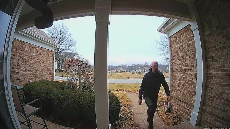 Luckily, he was able to rewind his surveillance camera