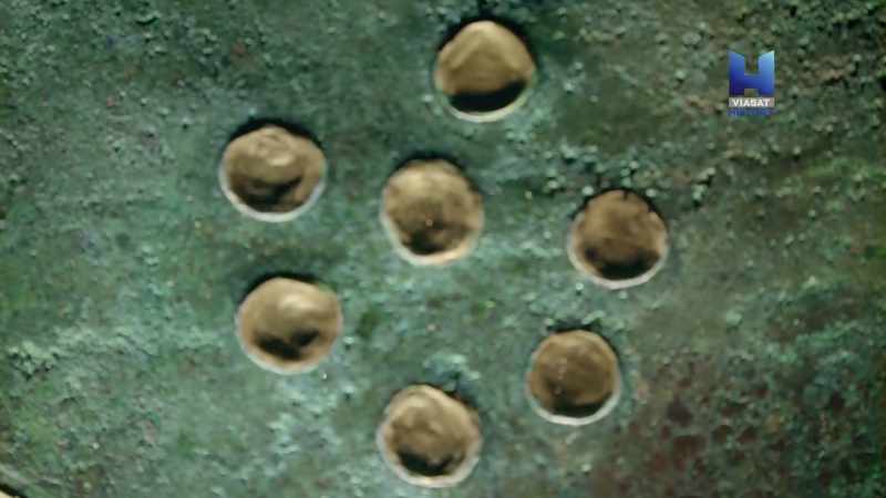 Made from bronze overlaid with gold