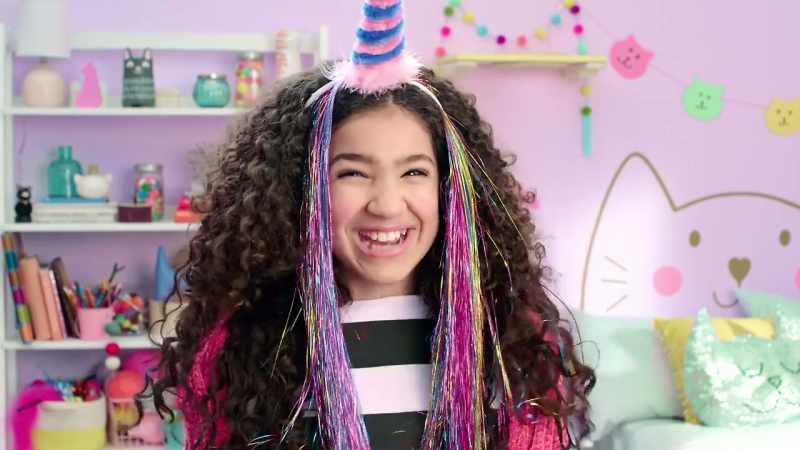 Magical hair, like a unicorn, because everything's better with magic