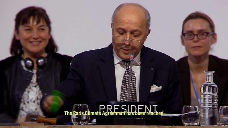 MAN: THE PARIS CLIMATE AGREEMENT HAS BEEN REACHED