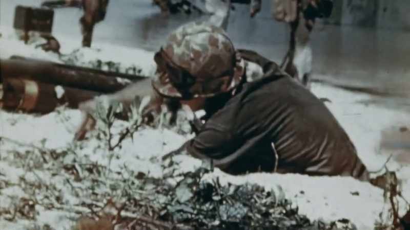 MARINES DIG INTO THE SAND
