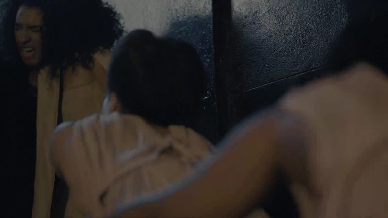 Mark Antony has to actually be hauled up through a window