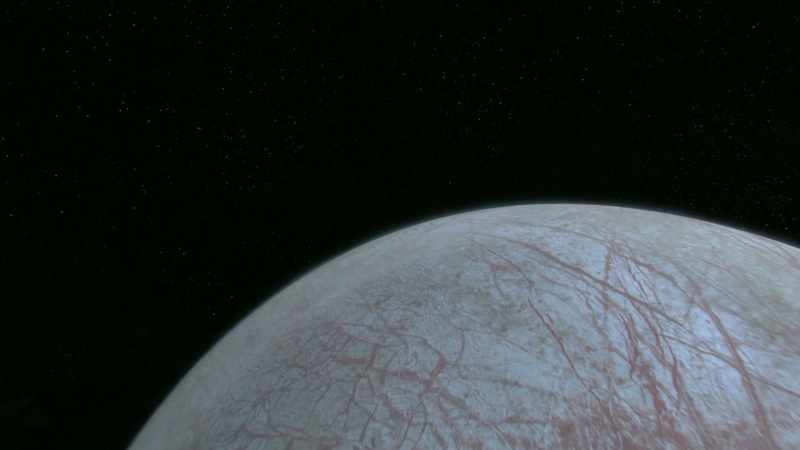 Massive Jupiter holds Europa to him in a gravitational