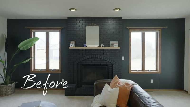 Matt and Sara painted their fireplace black