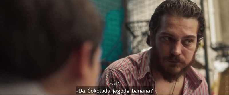 Me? -Yes. Chocolate, strawberry, banana?