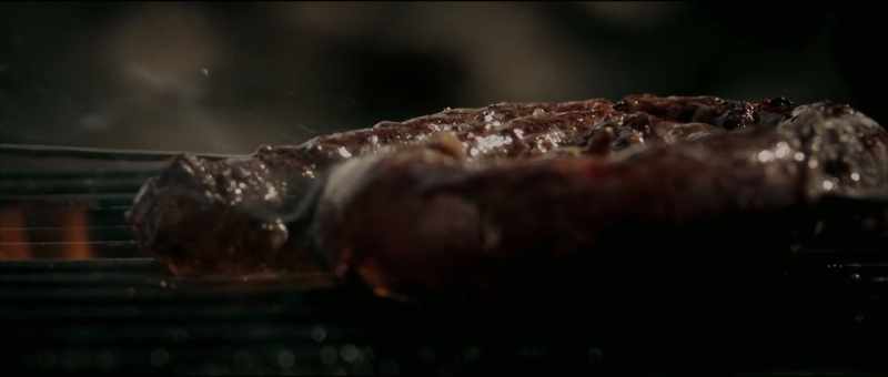 [meat sizzling]