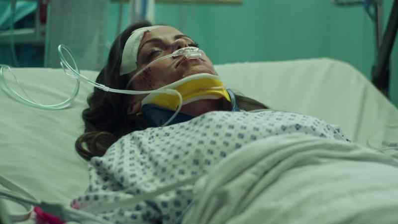 [medical device beeping]