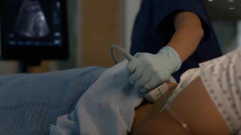 [medical monitor beeping]
